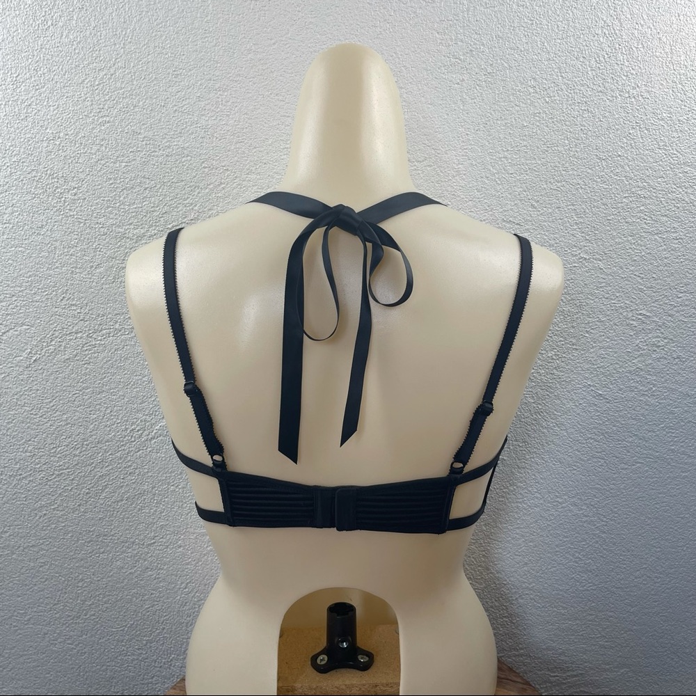 SOLD l 36C Dream Angels Ribbed Chantilly Lace Ribbons Balconet Bra - Picture 6 of 15